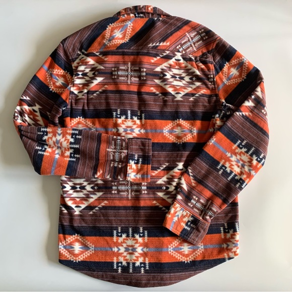 Mens Fleece Button Up Sz Small Southwestern Aztec Cowboy Rodeo Country Southern - Picture 6 of 14
